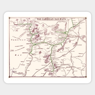 Vintage Cambrian Railways Map Sticker